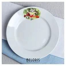 Тарелка "Удачная", деколь мышонок, фарфор, 20 см