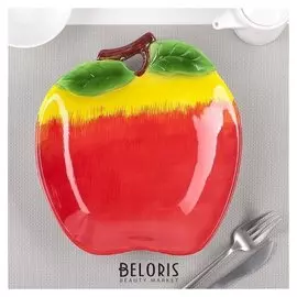 Тарелка «Яблоко», 24×21,5×4 см, цвет красный