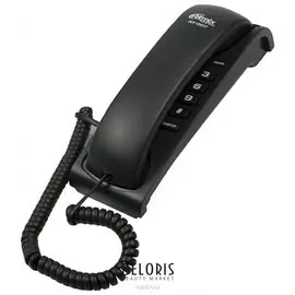 Телефон RITMIX RT-007 black, световая индикация звонка, мелодия удержания, черный