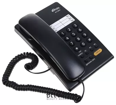 Телефон RITMIX RT-330 black, быстрый набор 3 номеров, мелодия удержания, черный
