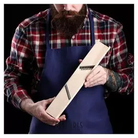 Терка для корейской моркови и картофеля фри, 2 в 1, нержавеющая сталь, массив бука