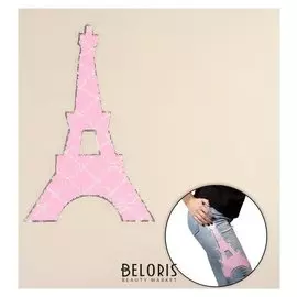 Термоаппликация двусторонняя «Эйфелева башня», с пайетками, 30 × 20 см, цвет белый/розовый