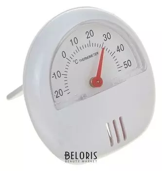 Термометр механический универсальный, крепление магнит, пластик белый, D 5.5 см
