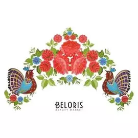 Термонаклейка кокошник городецкая на желтом, набор 5 штук