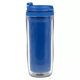 Термостакан под полиграфическую вставку, синий, 350 мл