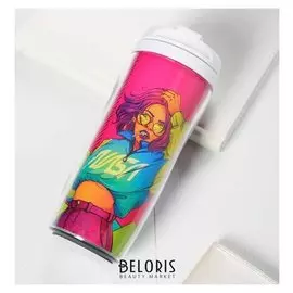 Термостакан со вставкой "Живи ярко" 350 мл