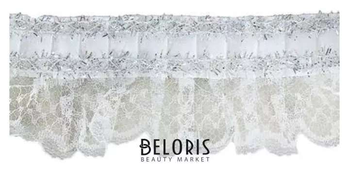 Тесьма, гипюр на атласе с фольгой, 5 см, в рулоне 25 м