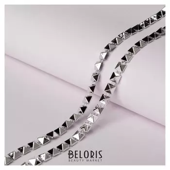 Тесьма металлизированная «Квадрат», 5 × 5 мм, 4,5 ± 0,5 м, цвет серебряный