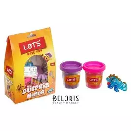 Тесто для лепки 2 цвета по 75 гр, заводная игрушка