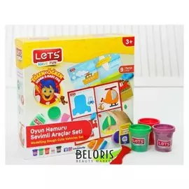 Тесто для лепки 5 цветов по 75 г «Транспорт» игровой коврик, резак, шпатель, ролик