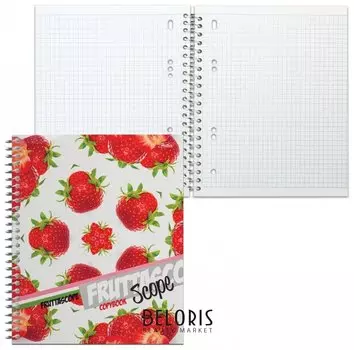 Тетрадь 100 л. клетка Клубничка