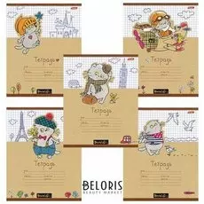 Тетрадь 12 л. клетка Кот Басик