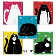 Тетрадь 48 л. клетка "Кошки - матрешки"