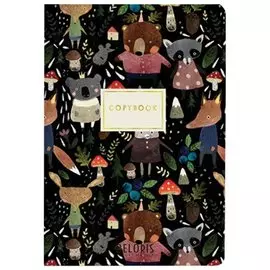 Тетрадь в клетку 40 листов А5 Зверята