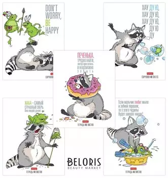 Тетрадь в клетку 48 листов А5 Прикольный Енот