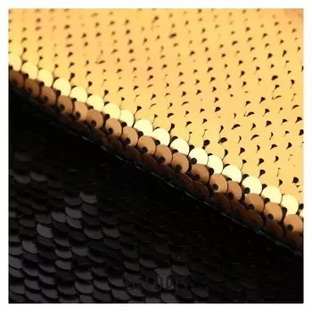 Ткань для пэчворка «Матовая черная-золотая», 33 × 33 см