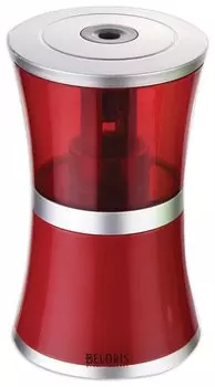 Точилка электрическая Brauberg "Office Style", питание от USB/4 батареек АА, красная