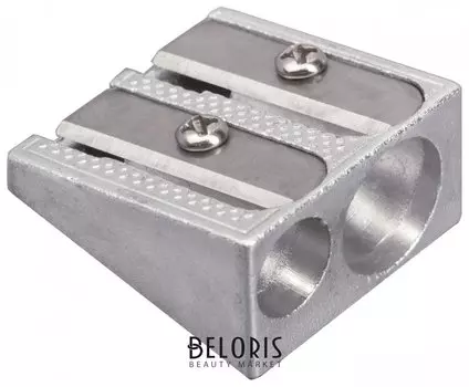 Точилка Brauberg "Style", металлическая клиновидная, 2 отверстия, в картонной коробке