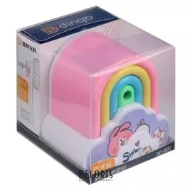 Точилка механическая с контейнером радуга на облаке