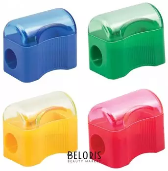 Точилка пифагор с контейнером, пластиковая, "Сундучок", цвет корпуса ассорти