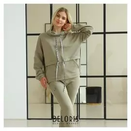 Толстовка женский, цвет оливковый, размер 44