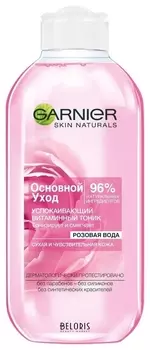 Тоник для лица успокаивающий для сухой и чувствительной кожи Розовая вода