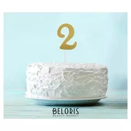 Топпер «2», набор 6 шт., цвет золотой