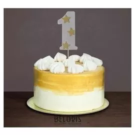 Топпер для торта «1», цвет серебряный