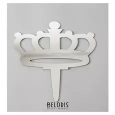 Топпер «Корона», акрил, цвет серебряный