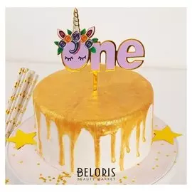 Топпер на торт «Единорожка» 14×11 см