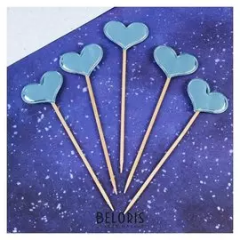 Топпер «Сердце», набор 5 шт., цвет голубой