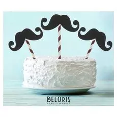 Топпер «Усы с завитком», набор 6 шт.