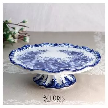 Тортница «Цветок», гжель