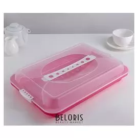 Тортовница прямоугольная 38х25 см, с прозрачной крышкой