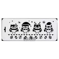 Трафарет бордюрный "Пингвинята" пластик, 10х25 см (Нгб-10)