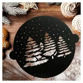 Трафарет для выпечки «Зимний лес», 30 × 35 см