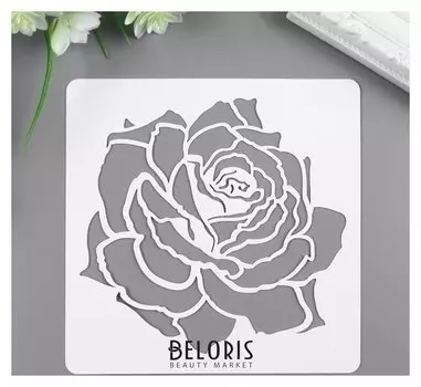 Трафарет пластик "Бутон розы" 15х15 см