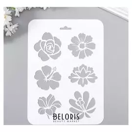 Трафарет пластик "Цветочки" 16х22 см