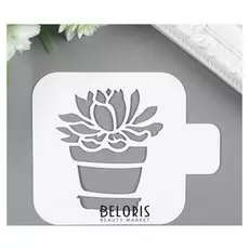 Трафарет пластик "Цветок в горшке" 9х9 см