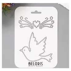 Трафарет пластик для страз "Голубь и сердце" 10,5х15 см