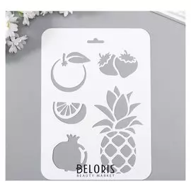 Трафарет пластик "Фрукты" 16х22 см