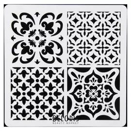 Трафарет пластик "Плитки азулежу-1" 4 рисунка 15х15 см