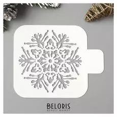 Трафарет пластик "Снежинка" 9х9 см