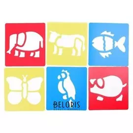 Трафареты 6 шт Животные лист бумаги