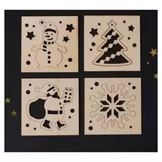 Трафареты «Новый год», набор 4 шт.
