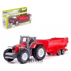 Трактор «Фермер» с прицепом, цвет красный