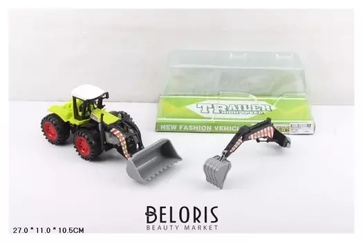 Трактор инерционный с ковшом и грейдером