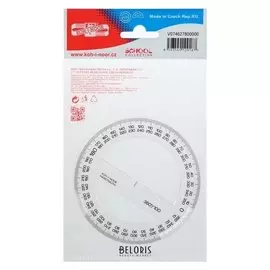 Транспортир 360*/10 см K-i-n, прозрачный