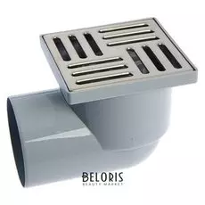 Трап "АНИ" Ta1112, D=110 мм, горизонтальный, решетка нержавейка, 150х150 мм