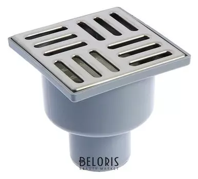 Трап "АНИ" Tq5202, D=50 мм, вертикальный, решетка нержавейка, 100х100 мм, сухой затвор